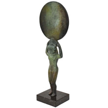 Load image into Gallery viewer, Ancient Greek Bronze Mirror with erotic position sculpture - Museum Replica
