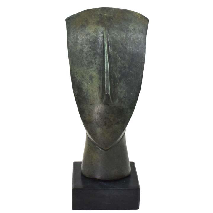 Cycladic Bronze Head - Abstract Art statue - Simplicity - Ancient Aegean Culture