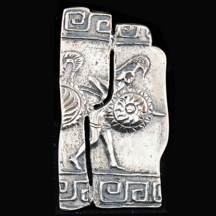 Spartan Mural Reproduction Silver Pendant Brooch Pin - King Leonidas