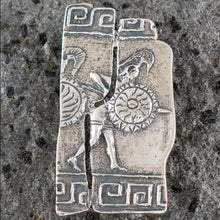 Load image into Gallery viewer, Spartan Mural Reproduction Silver Pendant Brooch Pin - King Leonidas
