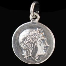 Load image into Gallery viewer, Apollo Silver Coin Pendant - Vergina Star - God of Light Healing Music Poetry
