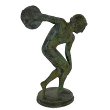 Load image into Gallery viewer, Discobolus miniature statue - Ancient Greek bronze Discus thrower reproduction
