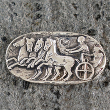 Load image into Gallery viewer, Charioteer Silver Brooch Pin Fresco Wall Theme
