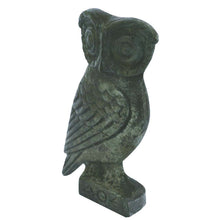 Load image into Gallery viewer, Bronze Owl of Athens flat mini sculpture - Goddess Athena - Symbol of Wisdom
