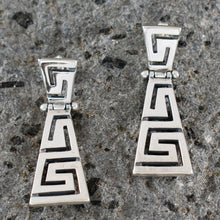 Load image into Gallery viewer, Ancient Greece Meander Sterling Silver 925 Earrings - Greek Maiandros
