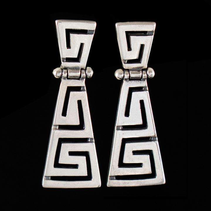 Ancient Greece Meander Sterling Silver 925 Earrings - Greek Maiandros