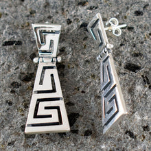 Load image into Gallery viewer, Ancient Greece Meander Sterling Silver 925 Earrings - Greek Maiandros
