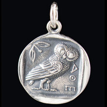 Load image into Gallery viewer, Athens Tetradrachm - Goddess Athena &amp; Owl of Wisdom Large Silver Pendant
