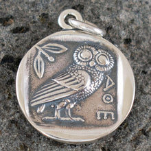 Load image into Gallery viewer, Athens Tetradrachm - Goddess Athena &amp; Owl of Wisdom Large Silver Pendant
