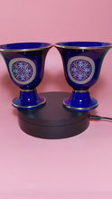 Load and play video in Gallery viewer, Griffin and Helmet Design Pythagorean 2 cups high quality set Pythagoras blue
