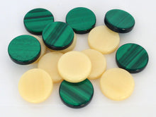 Load image into Gallery viewer, 30 Acrylic Backgammon Checkers - Chips Green &amp; Ivory 1.4 inches - High Quality
