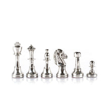 Load image into Gallery viewer, Classic Metal Staunton Chess Set - Brass Nickel Pawns - Green chess Board
