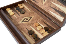 Load image into Gallery viewer, Walnut Blur Backgammon Set - Olive wood checkers - Handmade in Greece
