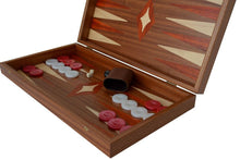 Load image into Gallery viewer, Traditional Mahogany wood 19&quot; Backgammon Set - Red White checkers
