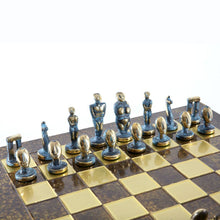 Load image into Gallery viewer, Cycladic Art Large Chess Set - Bronze Material - Brown Handmade Board
