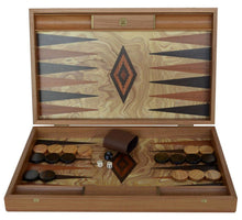 Load image into Gallery viewer, Olive Burl Backgammon Set - Handmade in Greece - Olive wood checkers
