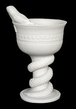 Load image into Gallery viewer, Alabaster Cup with snake design - Symbol of healing - Guardian of sacred places
