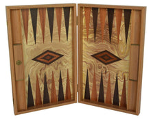 Load image into Gallery viewer, Olive Burl Backgammon Set - Handmade in Greece - Olive wood checkers
