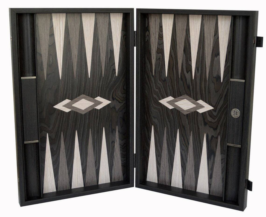 Ebony Burl Luxury Backgammon Set - Handmade in Greece