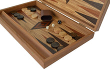 Load image into Gallery viewer, Olive wood 19&quot; Backgammon set - Handmade in Greece - Olive wood chips
