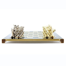 Load image into Gallery viewer, Discus Thrower Chess Set - Brass Nickel Pawns - Green chess Board
