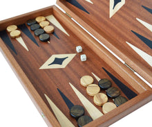 Load image into Gallery viewer, 15&quot; Mahogany Backgammon Chess Set - Olive wood chips
